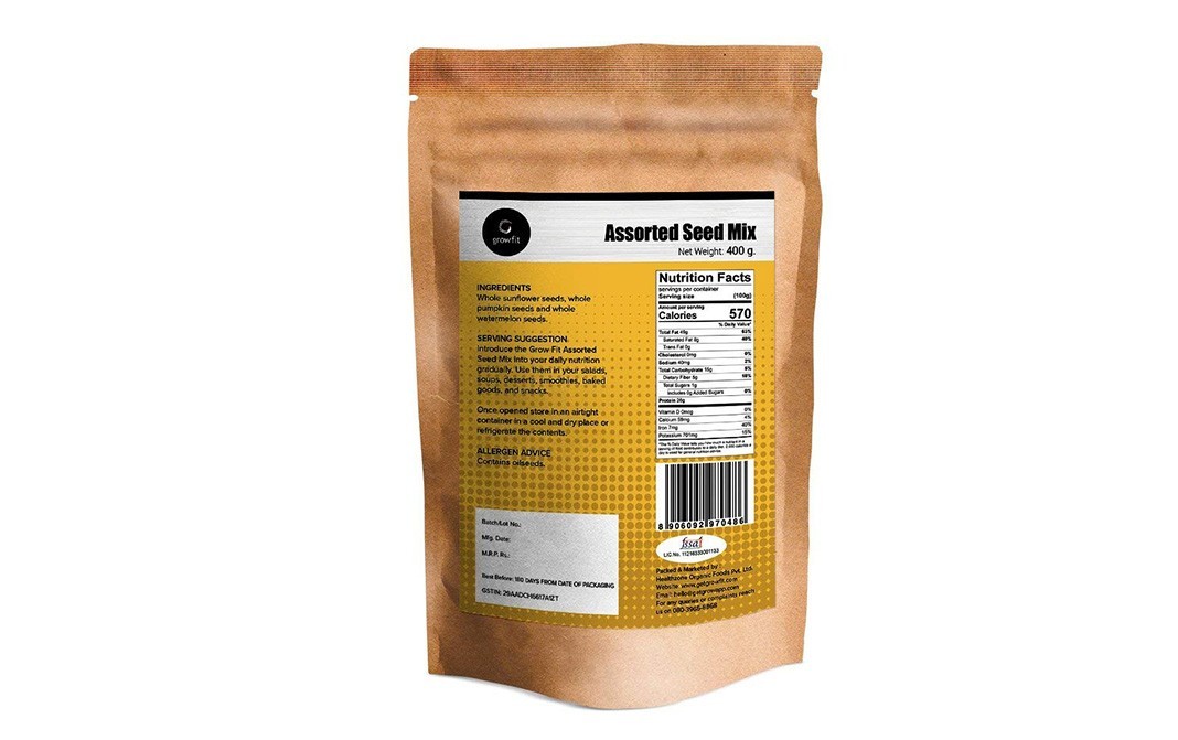 Grow Fit Assorted Seed Mix    Pack  400 grams